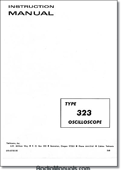 Tektronix 323 Instruction Manual - Click Image to Close